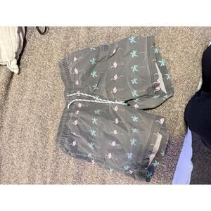 Party Pants Men's Flamingo and Palm Tree Swim Shorts Size Medium